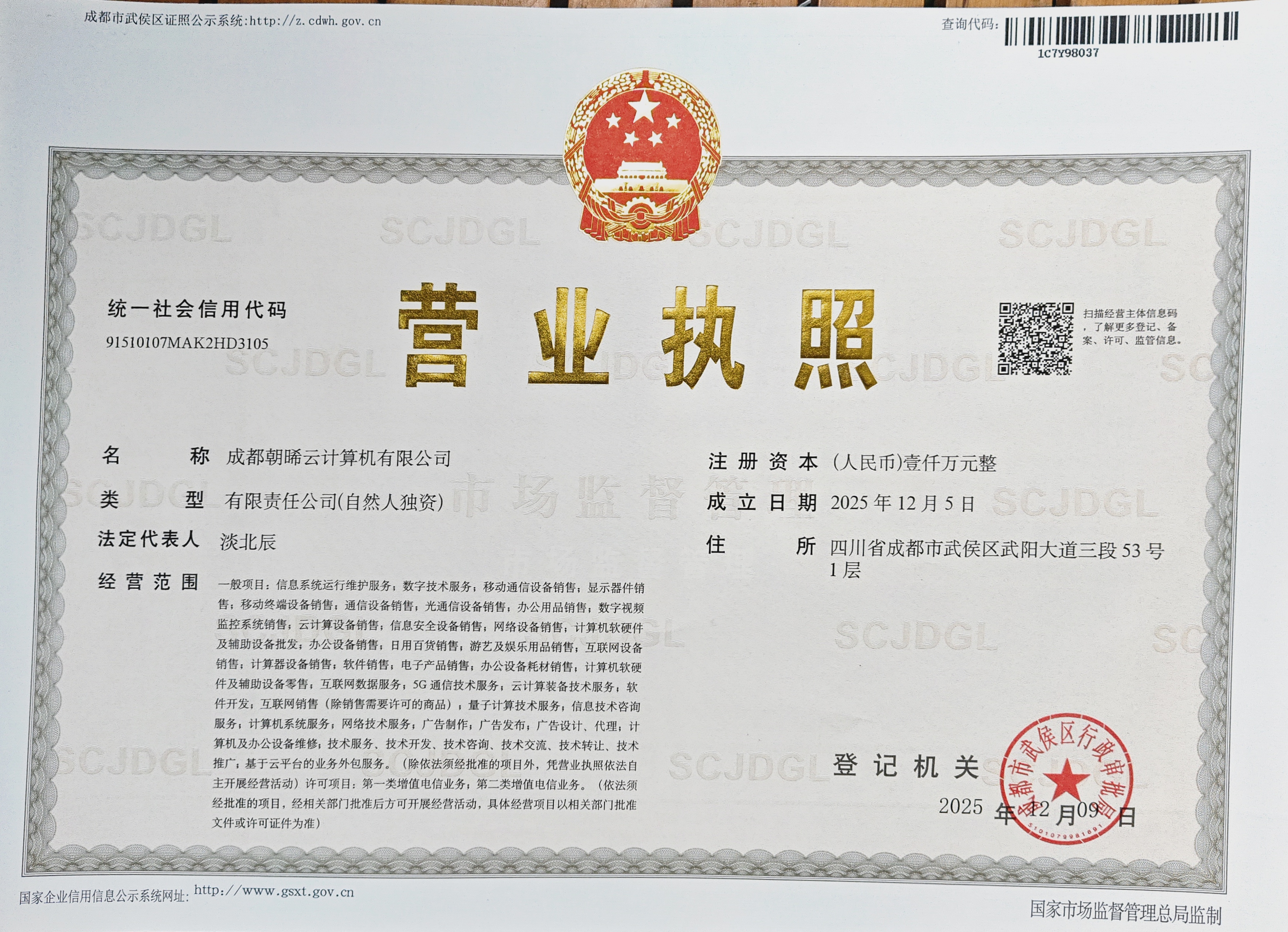 公司营业执照